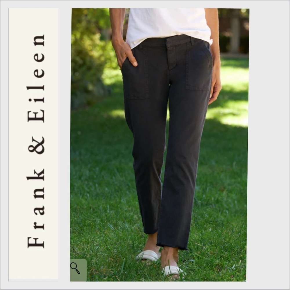 Frank & Eileen Blackrock Utility Pant, size 0 washed black USA